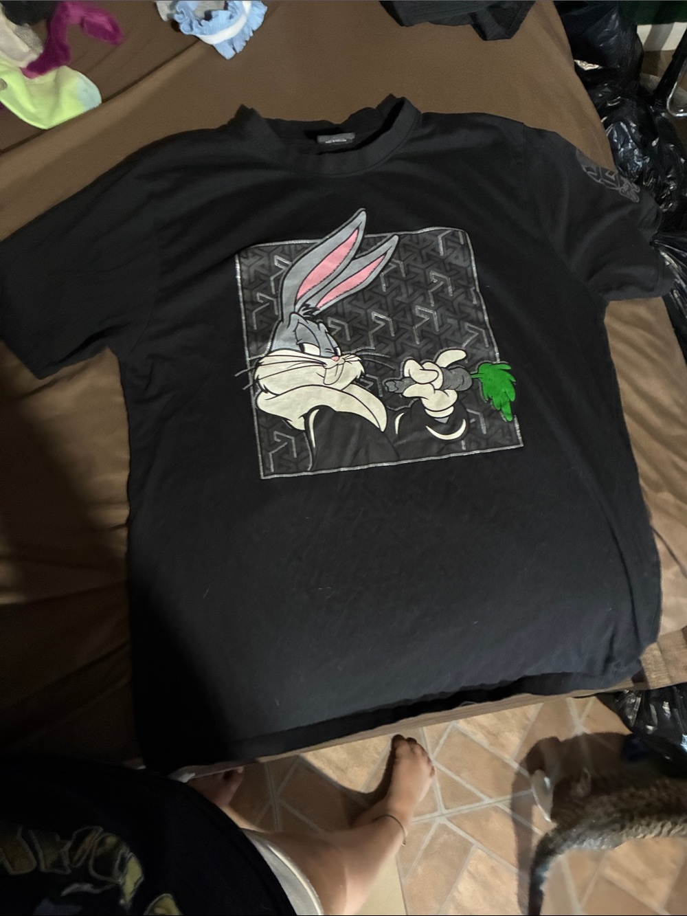 Black Bugs Bunny Graphic Tee - Men's Casual Shirt